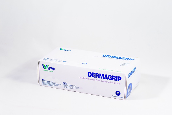 DERMAGRIP Nitrile Extended Cuff, Packaging